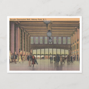 Asbury Park NJ, Konventet Hall Arcade 1940-talet Vykort