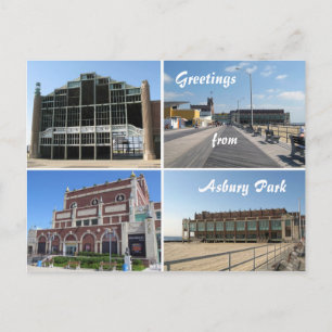 Asbury Park NJ-landmärken och skepparpromenader, G Vykort