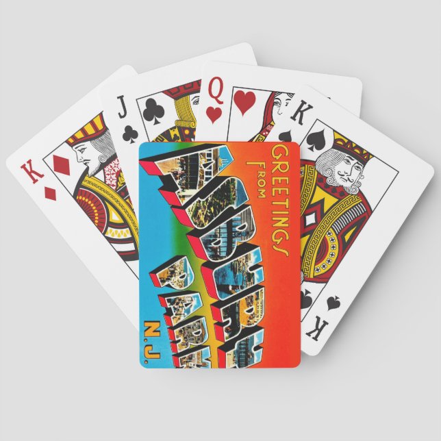 Asbury Park NJ Postcard Playing Cards Casinokort (Baksidan)