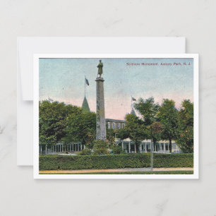 Asbury Park NJ Soldatmonument 1911 Inspirerad Vykort
