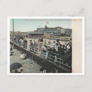 Asbury Park NJ, Watching Bathers, Boardpromenad, 1 Vykort