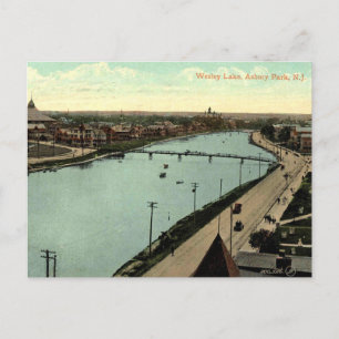 Asbury Park NJ, Wesley Sjö View, 1908 Vintage Vykort