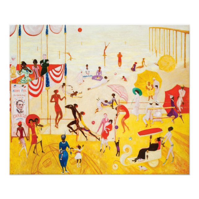 Asbury Park South av Florine Stettheimer Fototryck (Framsidan)
