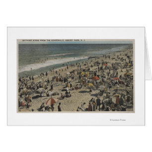 Asbury parkerar, NJ - badningplats från Boardwalk Hälsningskort