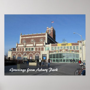 Asbury parkerar theatren & regeln Hall för NJ Poster