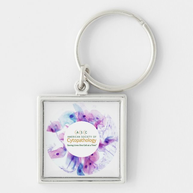 ASC-nyckelkedja med celler Fyrkantig Silverfärgad Nyckelring (Framsidan)