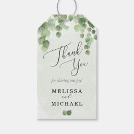 ascading Watercolor Eucalyptus Wedor Favor Presentetikett