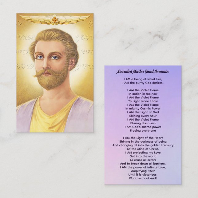 Ascended Master Saint Germain Visitkort (Fram/baksida)