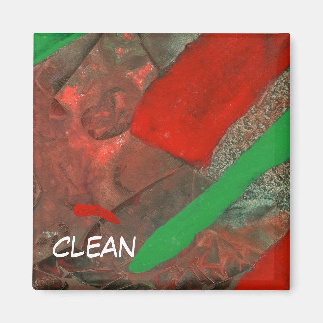 "Ascenders" Abstrakt Dishwasher Status Magnet (Framsidan)