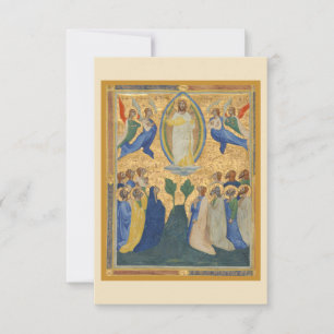 Ascension av Jesus Kristus Holder Tack Kort