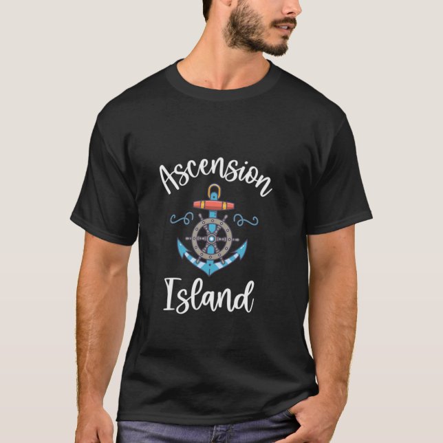 Ascension Island Anchor Fraktaser Boat Sydatlanten T Shirt (Framsida)
