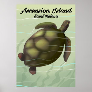 Ascension Island Havssköldpadda Poster
