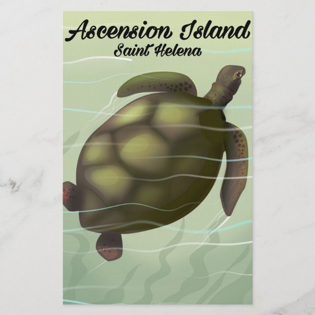Ascension Island Sea Turtle Brevpapper (Framsida)