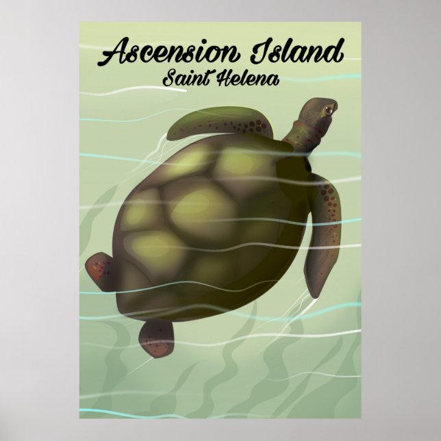 Ascension Island Sea Turtle Poster (Framsidan)