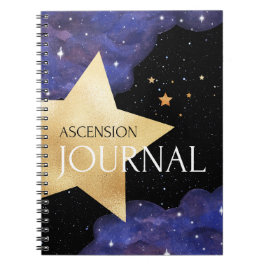 Ascension Journal - Lila & Guld Cosmic Star Anteckningsbok