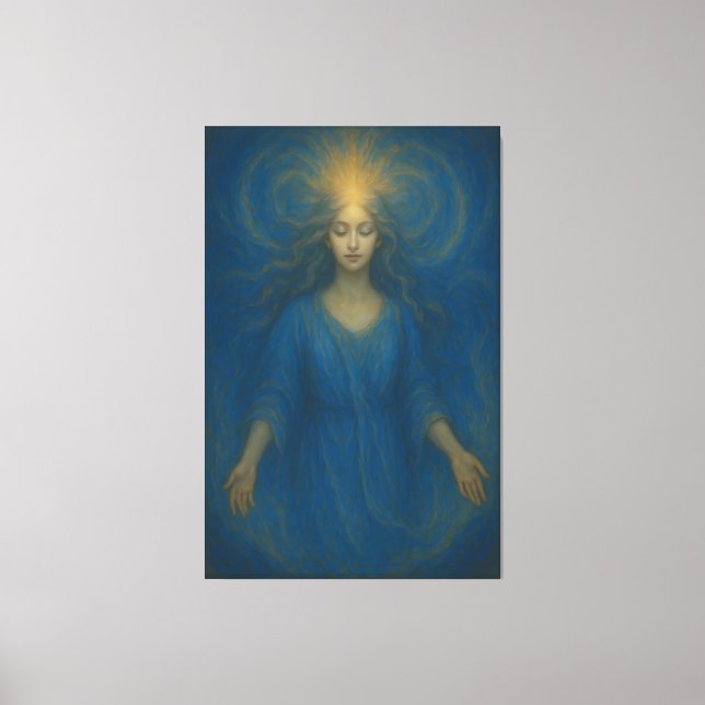Ascension Light Goddess – Golden Awakening Spirit  Canvastryck (Framsida)