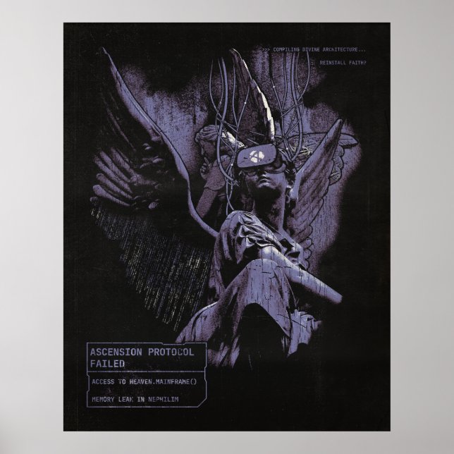 Ascension nekad - Techno-Goth Streetwear Design Poster (Framsidan)
