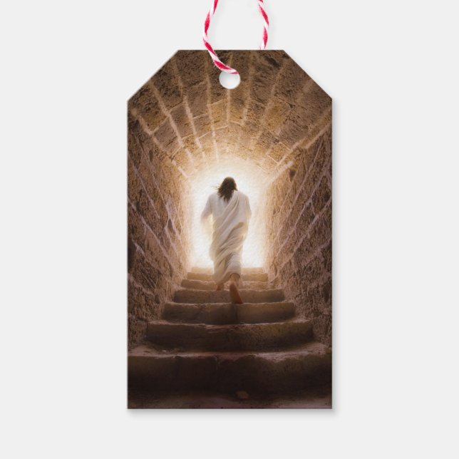 Ascensionen - Jesus går in i ljuset Presentetikett (Framsidan)