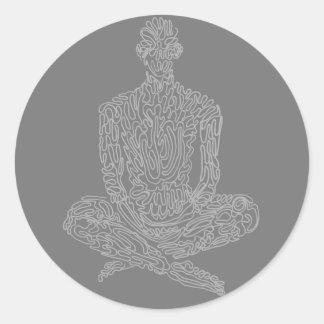 Ascetisk (asfalt w/ grått) runt klistermärke