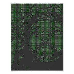 ASCII Art Jesus törnekrona Johannes 19:30 Fototryck