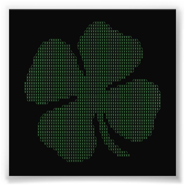 Ascii Art Shamrock Fyrklöver Fototryck (Framsidan)