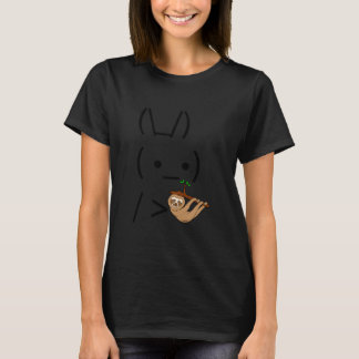 Ascii Bunny Rabbit Holding A Sloth T Shirt