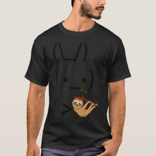 Ascii Bunny Rabbit Holding A Sloth T Shirt