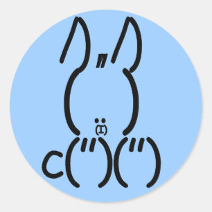 ASCII Rabbit Runt Klistermärke