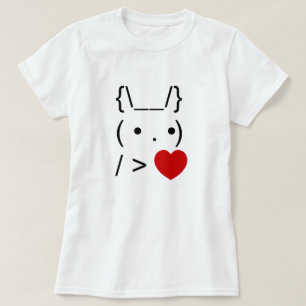 ASCII Text Art Bunny Rabbit Ge Heart T Shirt
