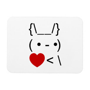 ASCII Text Art Bunny Rabbit Ta hjärtat tillbaka Magnet
