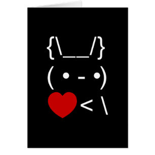 ASCII Text Art Bunny Rabbit Ta ryggstötkort Hälsningskort