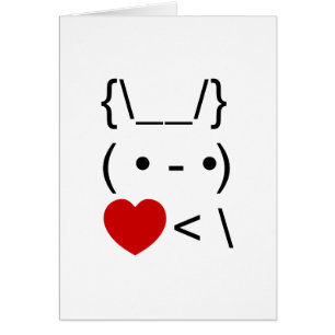 ASCII Text Art Bunny Rabbit Ta ryggstötkort Hälsningskort