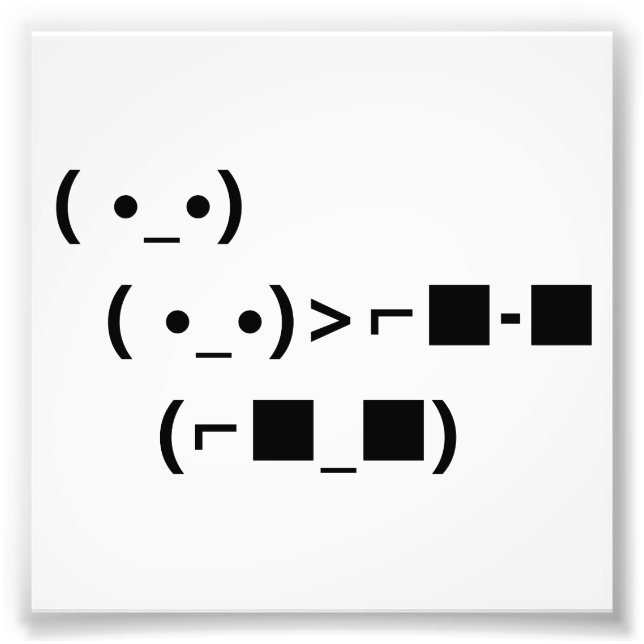ASCII Unicode-solglasögon som hanterar det Fototryck (Framsidan)