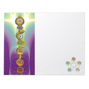 ASCLEPIUS 7 CHAKRAS,YOGA,ANDLIG ENERGI ANTECKNINGSBLOCK