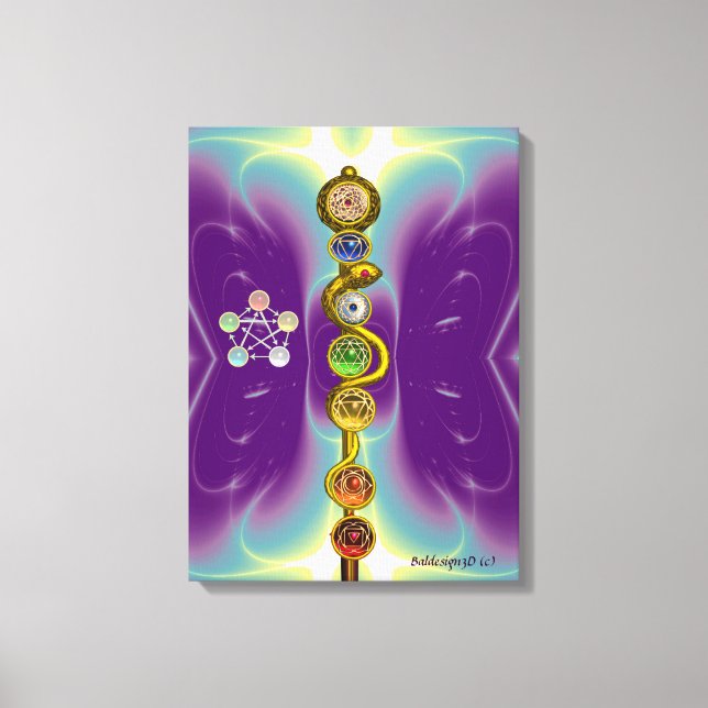 ASCLEPIUS 7 CHAKRAS,YOGA,ANDLIG ENERGI CANVASTRYCK (Framsida)