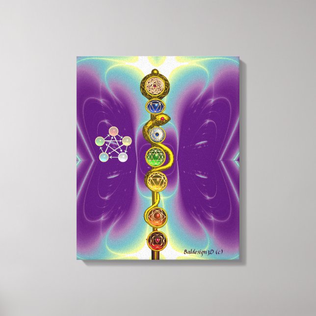 ASCLEPIUS 7 CHAKRAS,YOGA,ANDLIG ENERGI CANVASTRYCK (Framsida)