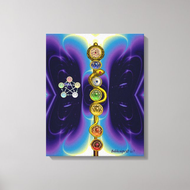 ASCLEPIUS 7 CHAKRAS,YOGA,ANDLIG ENERGI CANVASTRYCK (Framsida)