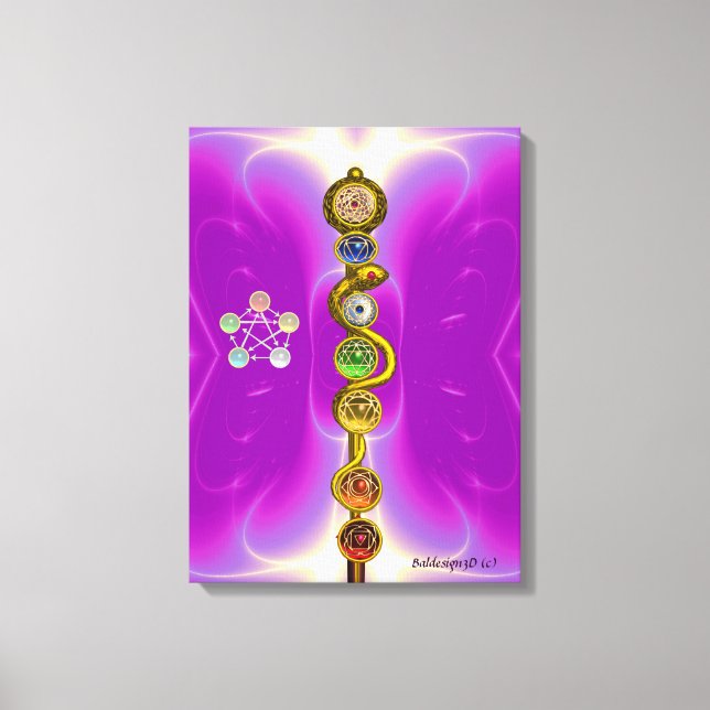 ASCLEPIUS 7 CHAKRAS,YOGA,ANDLIG ENERGI CANVASTRYCK (Framsida)