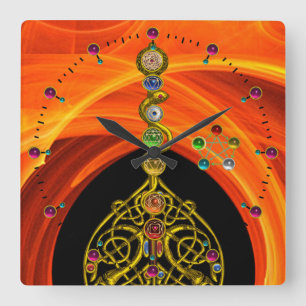 ASCLEPIUS 7 CHAKRAS,YOGA,ANDLIG ENERGI FYRKANTIG KLOCKA