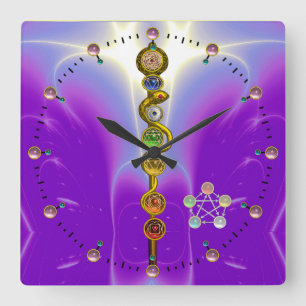 ASCLEPIUS 7 CHAKRAS,YOGA,ANDLIG ENERGI FYRKANTIG KLOCKA