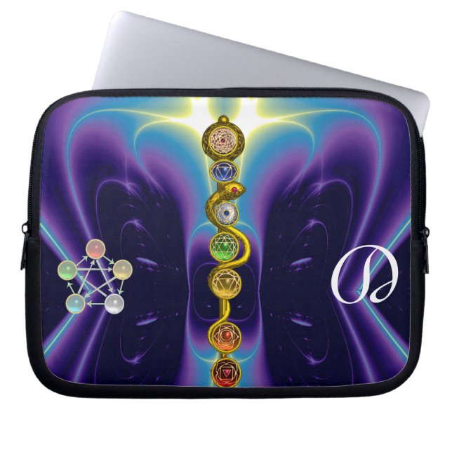 ASCLEPIUS 7 CHAKRAS,YOGA,ANDLIG ENERGI LAPTOP SLEEVE (Framsidan)