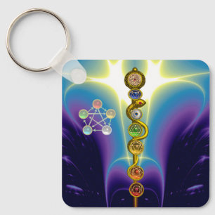 ASCLEPIUS 7 CHAKRAS,YOGA,ANDLIG ENERGI NYCKELRING