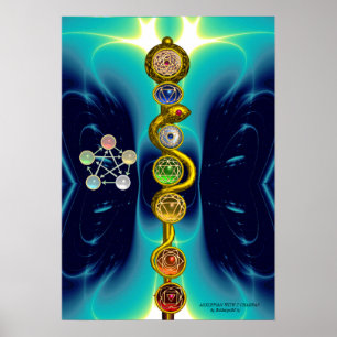 ASCLEPIUS 7 CHAKRAS,YOGA,ANDLIG ENERGI POSTER