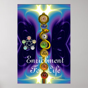 ASCLEPIUS 7 CHAKRAS,YOGA,ANDLIG ENERGI POSTER