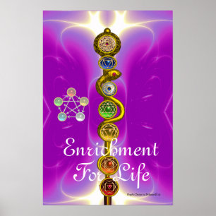 ASCLEPIUS 7 CHAKRAS,YOGA,ANDLIG ENERGI POSTER
