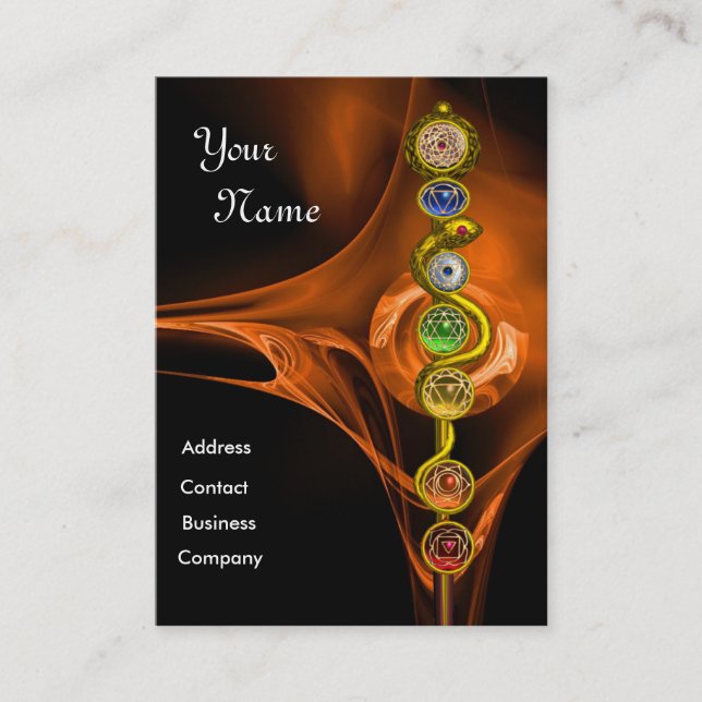 ASCLEPIUS,7 CHAKRAS,YOGA,ANDLIG ENERGI VISITKORT (Framsida)