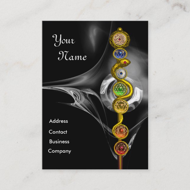 ASCLEPIUS,7 CHAKRAS,YOGA,ANDLIG ENERGI VISITKORT (Framsida)