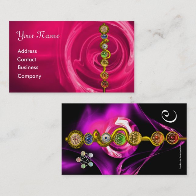 ASCLEPIUS,7 CHAKRAS,YOGA,ANDLIG ENERGI VISITKORT (Fram/baksida)