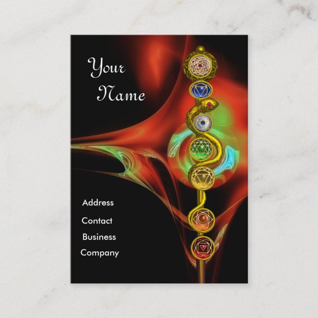 ASCLEPIUS,7 CHAKRAS,YOGA,ANDLIG ENERGI VISITKORT (Framsida)