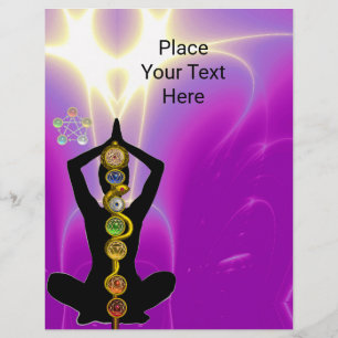 ASCLEPIUS,7 CHAKRAS YOGA LOTUS POSE Rosa Reklamblad